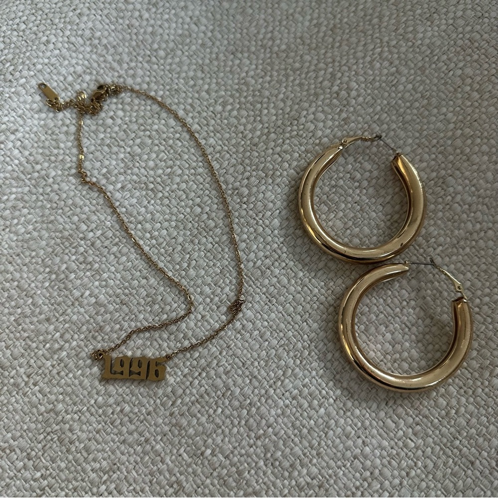 Large Hoop and Necklace Set